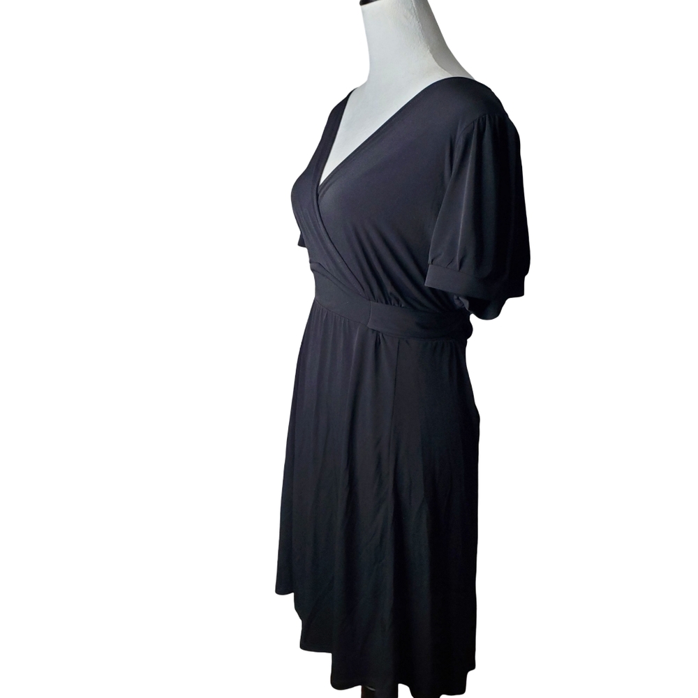 Torrid Solid Black Surplice Studio Knit Baby Doll… - image 2